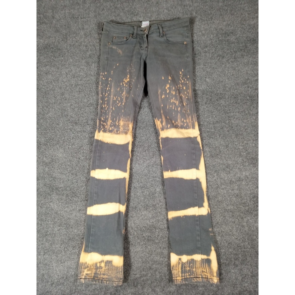 Sass & Bide Women's Skinny Gray & Tan Bleached Denim Jeans  25" Distressed BOHO